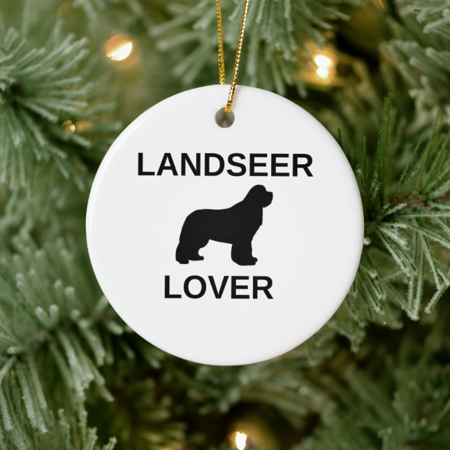 landseer-älskare julgransprydnad keramik (Träd)