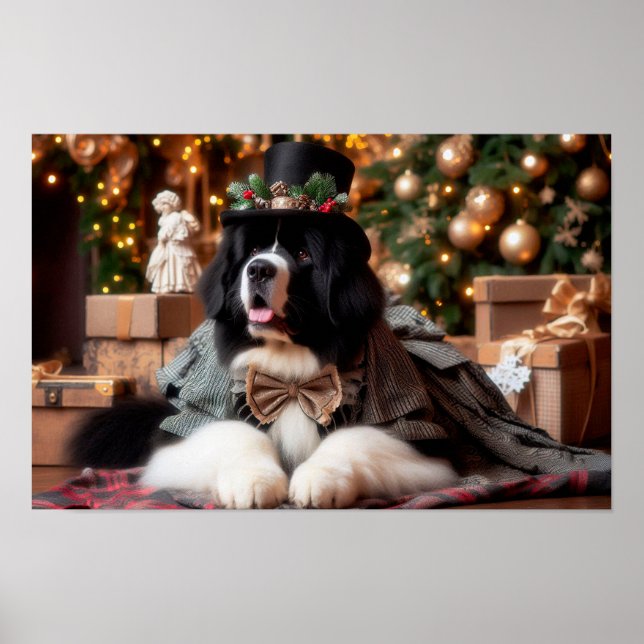 Landseer Gentleman Holiday Affisch (Framsidan)