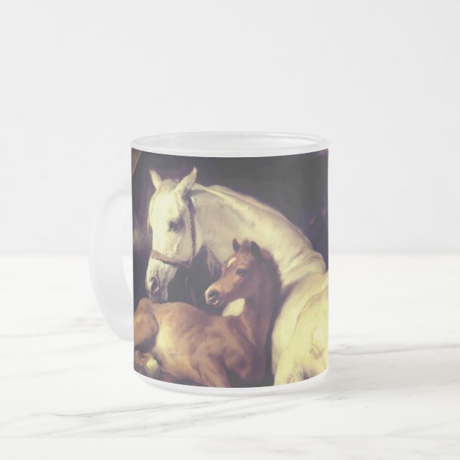 Landseer Horses Frostad Glasmugg (Framsida vänster)