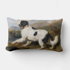Landseer Newfoundland Hund (Black and White Animal Lumbarkudde