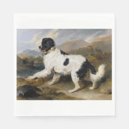Landseer Newfoundland Hund (Black and White Animal Pappersservett
