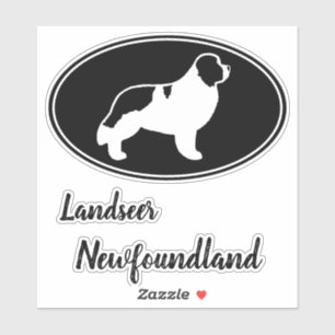 Landseer Newfoundland Hund Silhouette Sticker Klistermärken