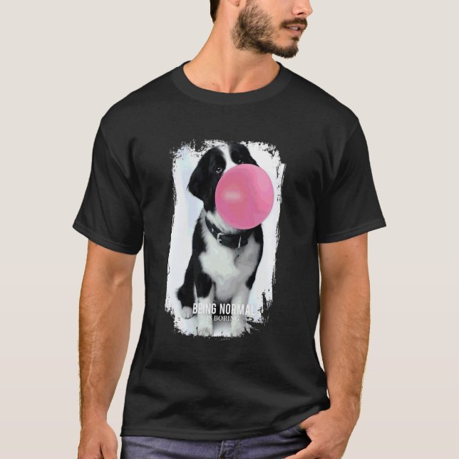 Landseer Newfoundland Hund T Shirt (Framsida)