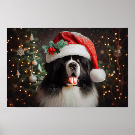 Landseer Newfoundland Julplakat Poster