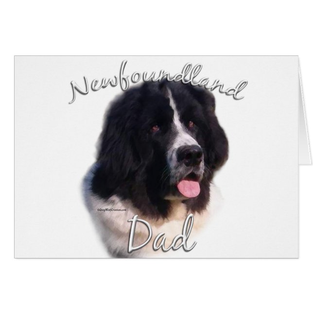 Landseer Newfoundland Pappa 2, Newfie Pappa, Newf  Hälsningskort (Framsidan Horizontal)