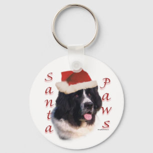 Landseer Newfoundland Santa Tassar Nyckelring
