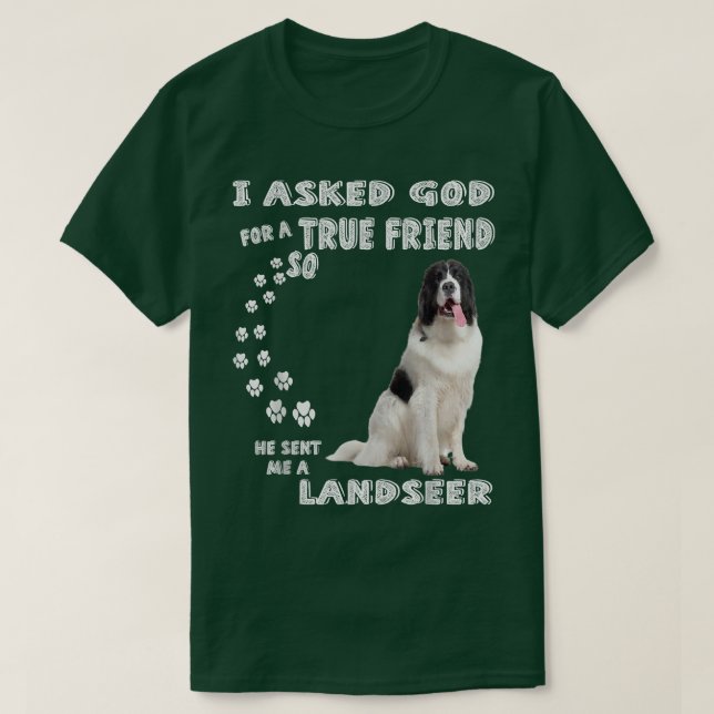 Landseer Newfoundland Sayed Mamma Pappa Print, New T Shirt (Design framsida)