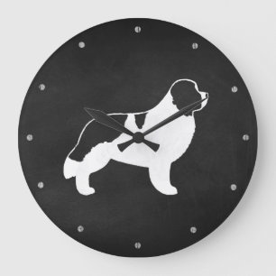 Landseer Newfoundland Silhouette Stor Klocka