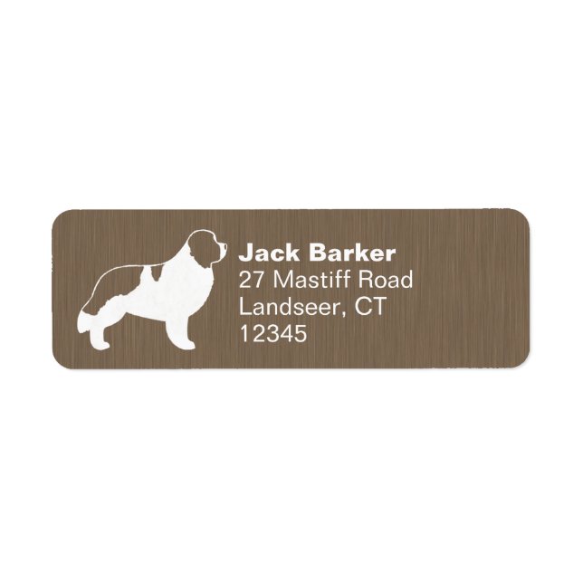 Landseer Newfoundlands Returetiketter Hund Returadress Etikett (Framsidan)