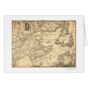 Landskap av den Nova Scotia Kanada kartan 1776 Hälsningskort