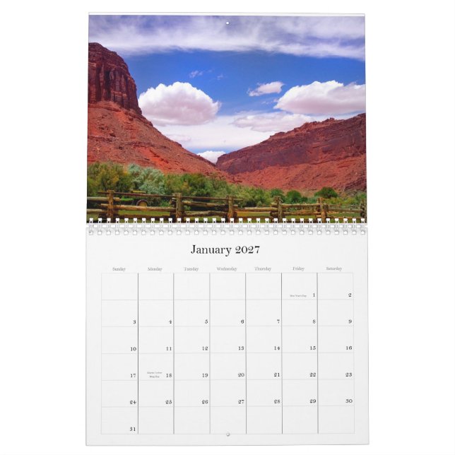 Landskap av kalendern för vilda western 2013 kalender (Jan 2027)