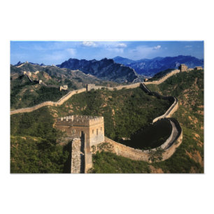 Landskap av kinesiska muren, Jinshanling, Kina Fototryck