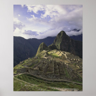 Landskap av Machu Picchu, Peru Poster