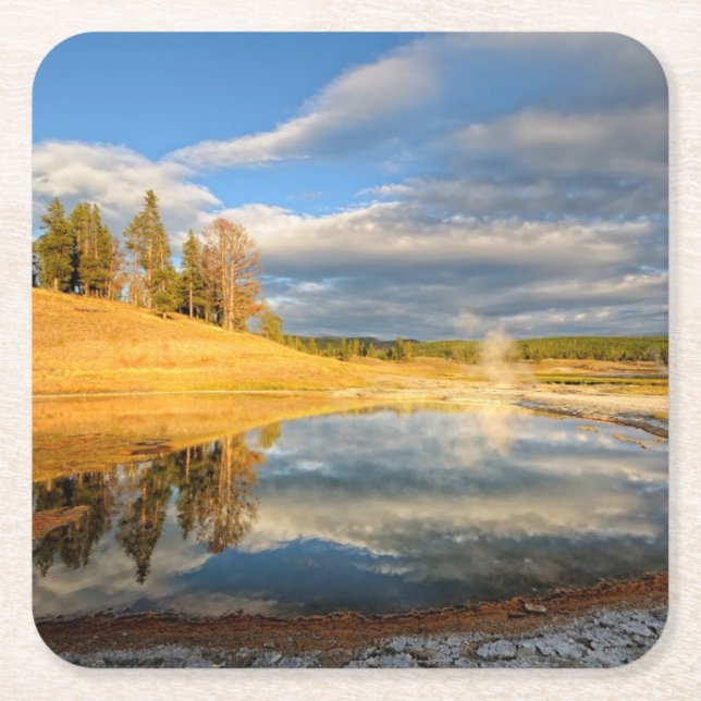 Landskap av Yellowstone Underlägg Papper Kvadrat (Framsidan)