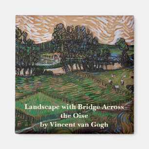 Landskap, Bro över Oise av Vincent van Gogh Magnet