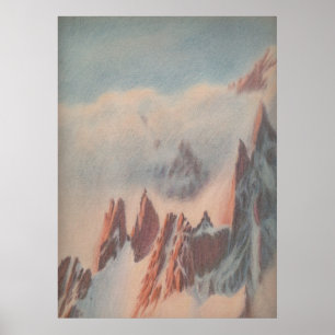 Landskap den pastellfärgade bergglaciären för poster