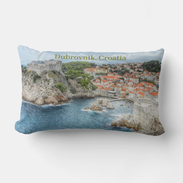 Landskap Dubrovnik södra Kroatien Lumbarkudde (Framsida)