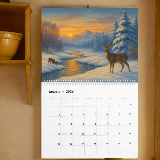 Landskap för årstiderna Mall Kalender