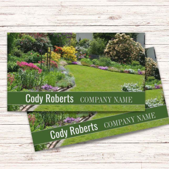 Landskap för gräsbrytning av gräsmattor i gräsmatt visitkort (Grass cutting mowing lawn landscaper landscaping business card)