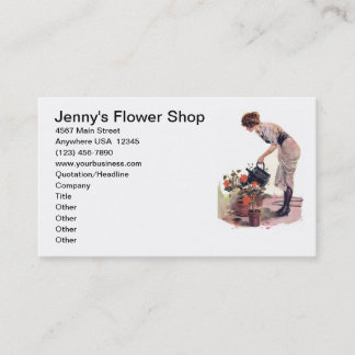 Landskap för omsorg för växt för vintageblomma visitkort