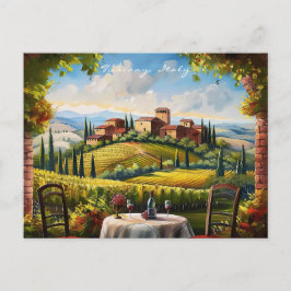 Landskap för Toscana-målning | Italien Travel Art Vykort