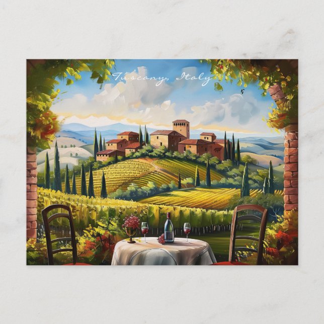 Landskap för Toscana-målning | Italien Travel Art Vykort (Framsida)