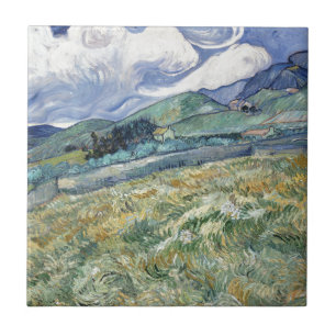 Landskap från Sanktt-Remy av Vincent Van Gogh Kakelplatta