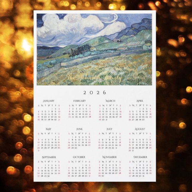 Landskap Frankrike Vincent Van Gogh 2026 Kalender (Landscape France Vincent Van Gogh 2026 Calendar)