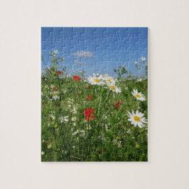 Landskap, himlar, blommor, sommar, ängar, fält pussel