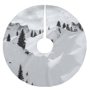 Landskap i Alperna: Snöfira Träd-bergen Julgransmatta Borstad Polyester