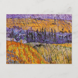 Landskap i Auvers i Rain av Vincent van Gogh Vykort