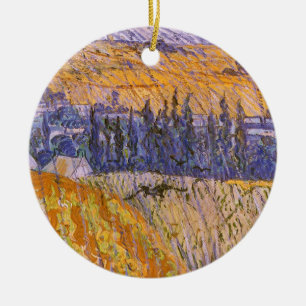 Landskap i Auvers i Rain, Vincent van Gogh Julgransprydnad Keramik