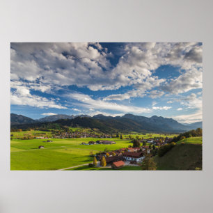 Landskap i bayerska alperna poster
