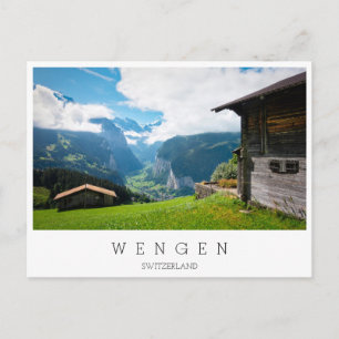 Landskap i Lauterbrunnen-dalen i Schweiz Vykort
