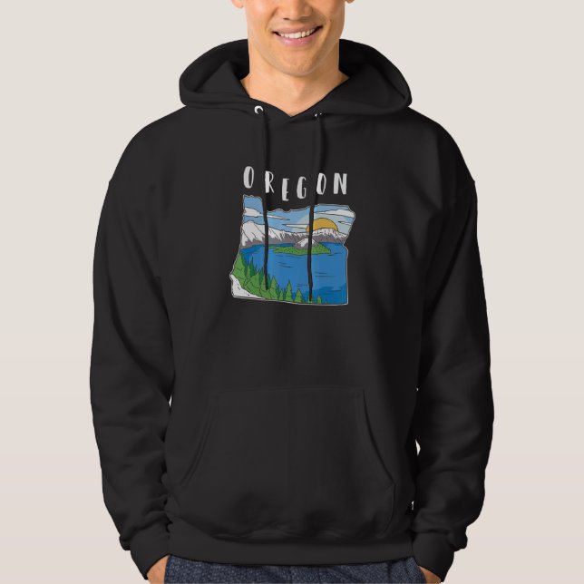 Landskap i Oregon Mountain Hoodie (Framsida)