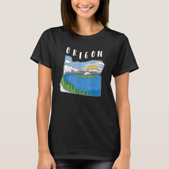 Landskap i Oregon Mountain T Shirt (Framsida)