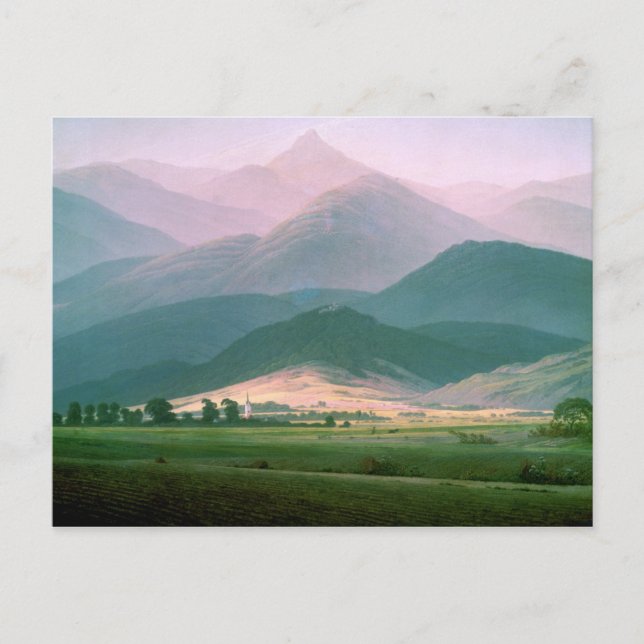 Landskap i Riesengebirge, 1810-11 Vykort (Framsida)