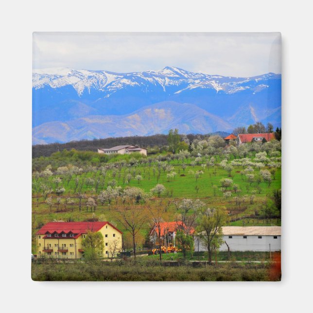 Landskap i Sibiu-bergen Magnet (Framsidan)