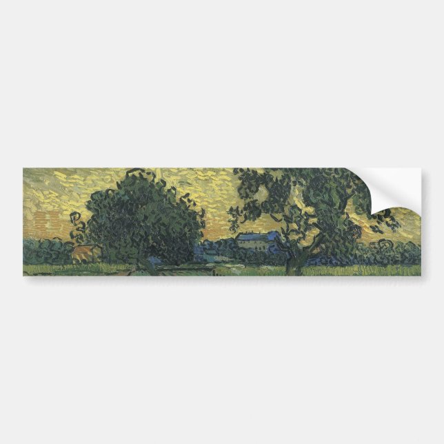 Landskap i skymningen av Van Gogh Bildekal (Framsidan)