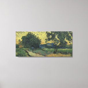 Landskap i skymningen av Van Gogh Canvastryck