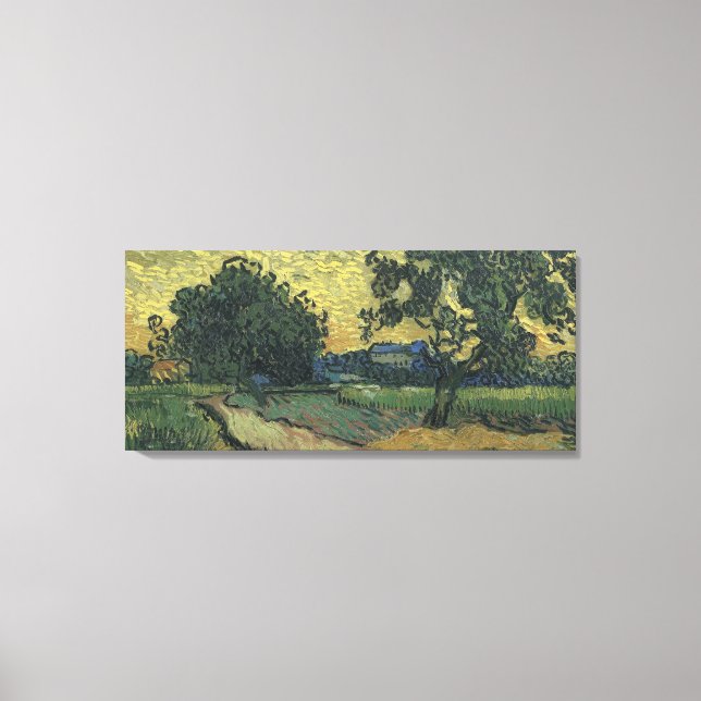Landskap i skymningen av Van Gogh Canvastryck (Framsida)