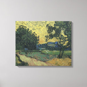 Landskap i skymningen av Van Gogh Canvastryck