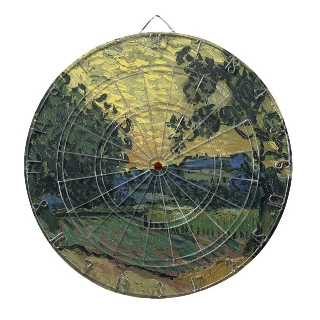Landskap i skymningen av Van Gogh Darttavla (Framsidan)