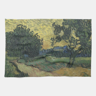 Landskap i skymningen av Van Gogh Kökshandduk
