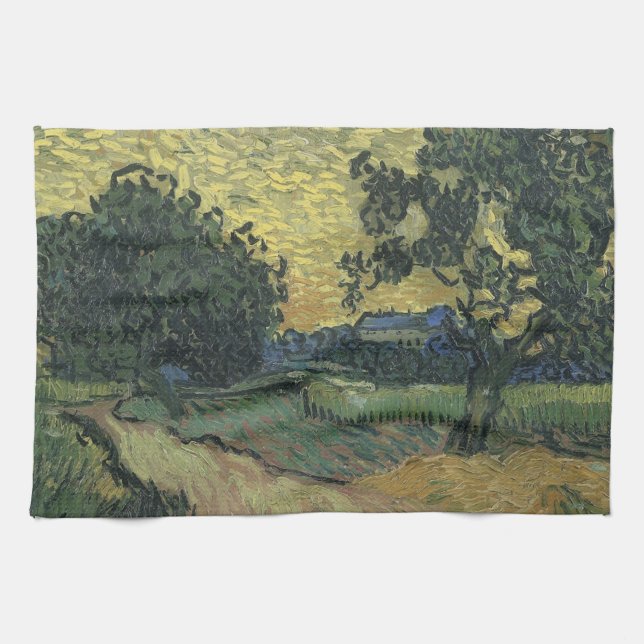 Landskap i skymningen av Van Gogh Kökshandduk (Horisontell)