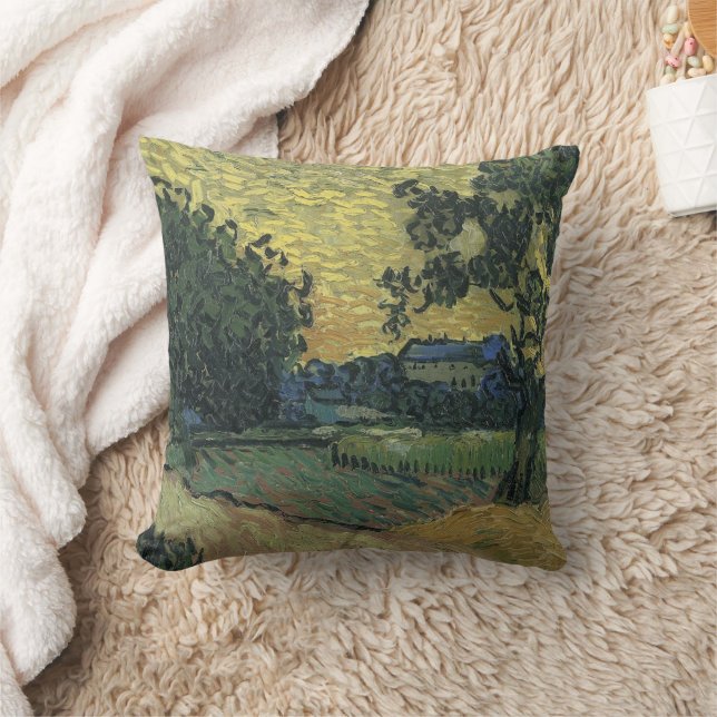 Landskap i skymningen av Van Gogh Kudde (Filt)