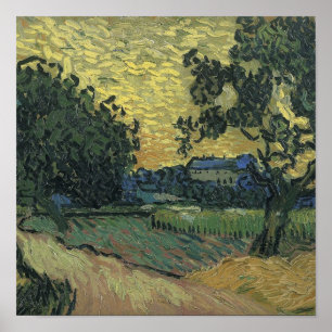 Landskap i skymningen av Van Gogh Poster