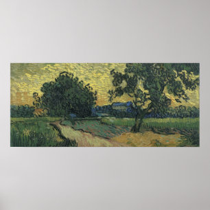 Landskap i skymningen av Van Gogh Poster