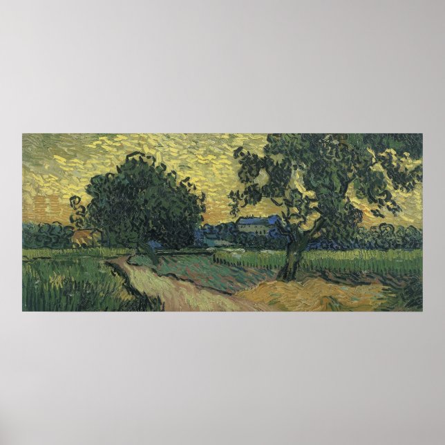 Landskap i skymningen av Van Gogh Poster (Framsidan)