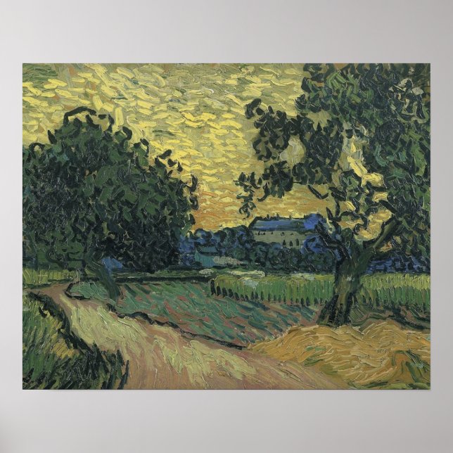 Landskap i skymningen av Van Gogh Poster (Framsidan)